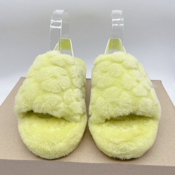 UGG Women's Fluff Yeah Slide Poppy Slipper Platform Pollen Yellow 1118459 US 6 - Picture 4 of 12
